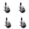 Service Caster 3.5'' Phenolic Swivel 1-1/8'' Expanding Stem Caster Set with Brake, 4PK SCC-EX20S3514-PHS-TLB-118-4 - alternate 1